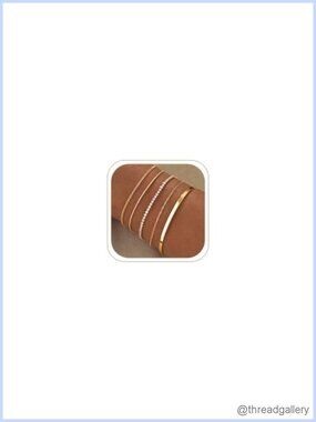 14K Gold Plated Stackable Bracelet Set Waterproof Tennis Bangle for Women